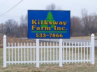 Kirksway Farm sign Lansing New York Landscape company